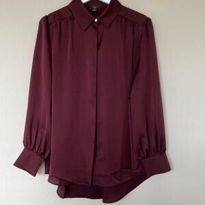 NWOT Ann Taylor Factory Petite Button Down Satin Shirt, size LP